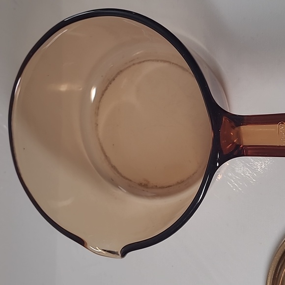 #(6)Corningware vision cookware amber glass pot and ild  1L  used  USA - Picture 6 of 7